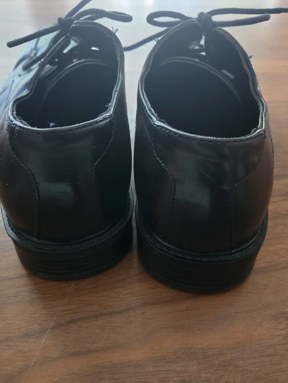 Croft & Barrow Black Leather Square Toe Derby Dress Shoes 9.5